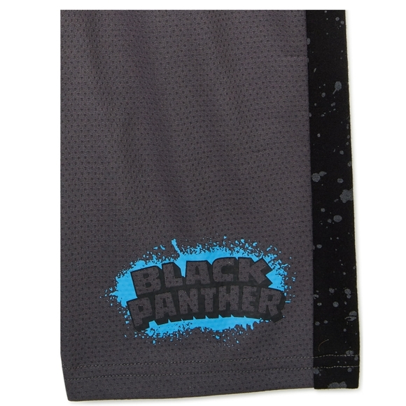 NWT Boys Black Panther Hooded Top and Shorts 2 piece set - Picture 3 of 5